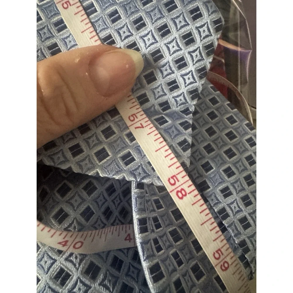 Tommy Hilfiger 2 Silk Ties Red Blue Geometric Striped Print Preppy Nautical Work